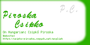 piroska csipko business card