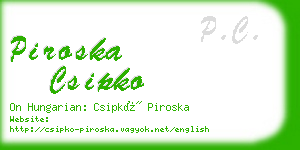 piroska csipko business card